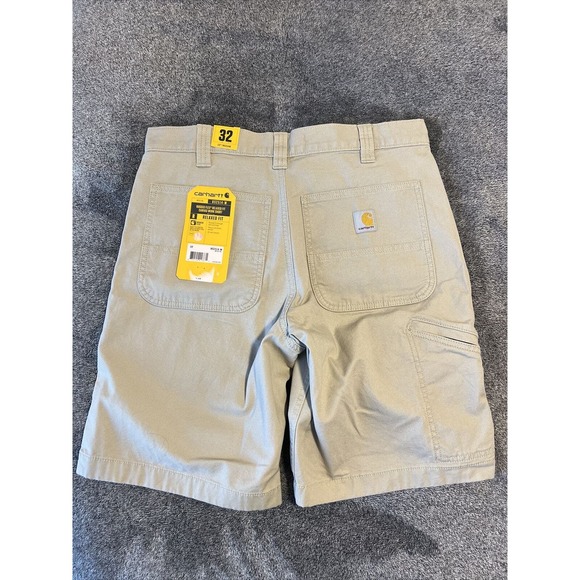 Carhartt Rugged Flex Relaxed Fit Canvas Work Shorts BS2514-M Size 32 Beige - Picture 1 of 4